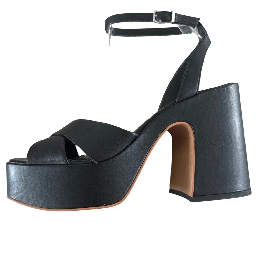 Dolce Vita Women's Black Wessi Platform Sandals 7.5 Chunky Retro 90s Y2K
